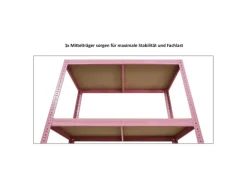 BERLINLODGE Mega Deal 3x Wohnregal PINK LADY HxBxT 180x90x40cm Fachlast 175kg 5 Ebenen Pink Bücherregal Standregal Büroregal