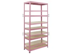 BERLINLODGE Mega Deal 3x Wohnregal PINK LADY HxBxT 180x90x40cm Fachlast 175kg 5 Ebenen Pink Bücherregal Standregal Büroregal