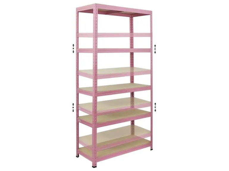 BERLINLODGE Mega Deal 5x Wohnregal PINK LADY HxBxT 180x90x40cm Fachlast 175kg 5 Ebenen Pink Bücherregal Standregal Büroregal