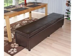 BERLINLODGE Sitzbank Mit Aufbewahrung Lars XXL 45x180x45cm Rot Kunstleder