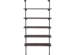 BERLINLODGE Standregal HxBxT 165x80x28cm Industriedesign Holz Metall Braun Wohnregal Bücherregal Ablageregal