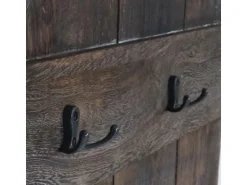 BERLINLODGE Wandgarderobe 91x60x10cm 6 Haken Braun Shabby