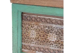 BERLINLODGE Wandregal HxBxT 65x16x13cm Tanne Holz Massiv Vintage Patchwork Hängeregal Regal
