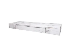 BERLINLODGE Wandregal HxBxT 8x80x25cm Schublade Massiv-Holz Weiß Shabby Schweberegal Wandboard Hängeregal Regal