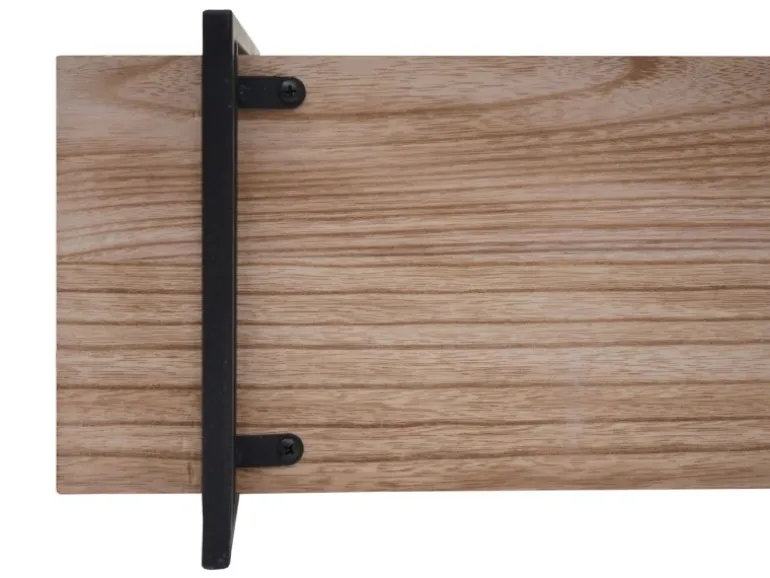 BERLINLODGE Wandregal HxBxT 60x60x18cm 3 Regalböden Massiv-Holz Industrial Natur Hängeregal Schweberegal