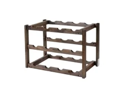 BERLINLODGE Weinregal Für 12 Flaschen HxBxT 30x42x26cm Tanne 3 Böden 1 Stück Flaschenregal Weinständer Weinhalter