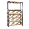 BERLINLODGE Weinregal Für 40 Flaschen Zubehör Und Gläser HxBxT 189x114x39cm Massivholz Flaschenregal Flaschenhalter Barschrank Weinständer