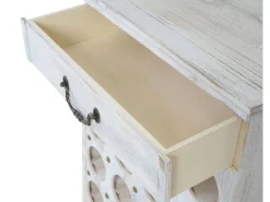 BERLINLODGE Weinregal Mit Schublade Flaschenregal 20 Flaschen HxBxT 76x48x31cm Shabby-Look Vintage Weiß