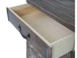 BERLINLODGE Weinregal Mit Schublade Flaschenregal 20 Flaschen HxBxT 76x48x31cm Shabby-Look Vintage Braun