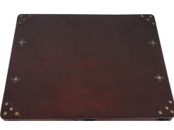 BERLINLODGE Weinregal Mit Schublade Und Truhe Flaschenregal Für 20 Flaschen HxBxT 94x46x38cm Kolonialstil Rot/Braun