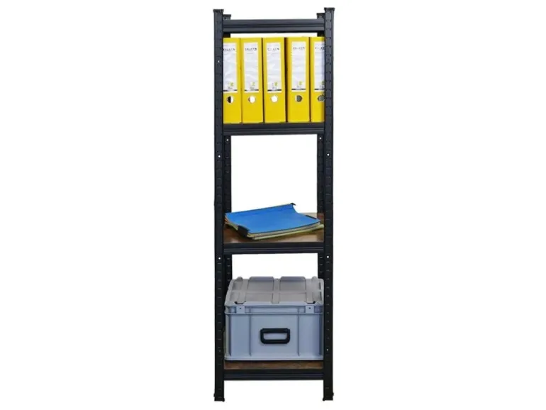 BERLINLODGE Wohnregal Ragnar HxBxT 150x45x45cm Fachlast 100kg Vintagebraun-Schwarz Bücherregal Standregal Büroregal