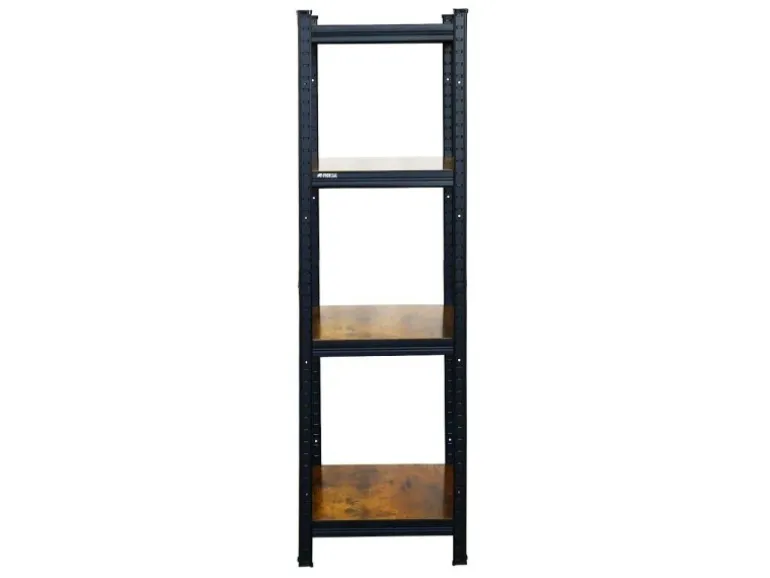 BERLINLODGE Wohnregal Ragnar HxBxT 150x45x45cm Fachlast 100kg Vintagebraun-Schwarz Bücherregal Standregal Büroregal
