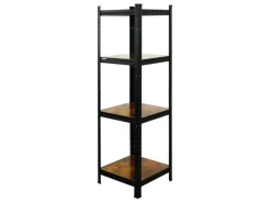 BERLINLODGE Wohnregal Ragnar HxBxT 150x45x45cm Fachlast 100kg Vintagebraun-Schwarz Bücherregal Standregal Büroregal