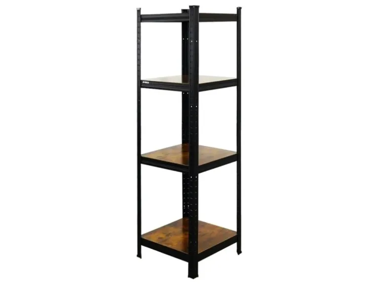 BERLINLODGE Wohnregal Ragnar HxBxT 150x45x45cm Fachlast 100kg Vintagebraun-Schwarz Bücherregal Standregal Büroregal