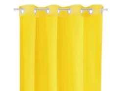 Bestgoodies Dekoschal Ellen Ösen Blickdicht 140 cm x 245 cm Gelb 2er Pack