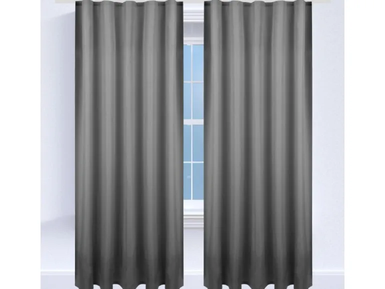 Bestgoodies Dekoschal Ellen Universalband Blickdicht 2er Pack 140 cm x 245 cm Anthrazit