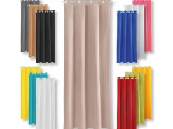Bestgoodies Dekoschal Ellen Ösen Blickdicht 140 cm x 225 cm Anthrazit 2er Pack