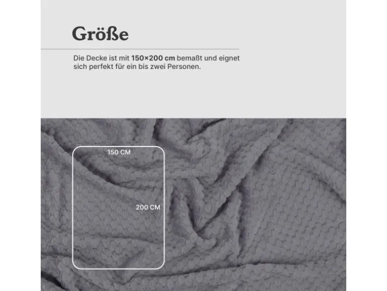 Bestgoodies Kuscheldecke 150 x 200 cm Cashmere Soft Touch Popcorn Etherea