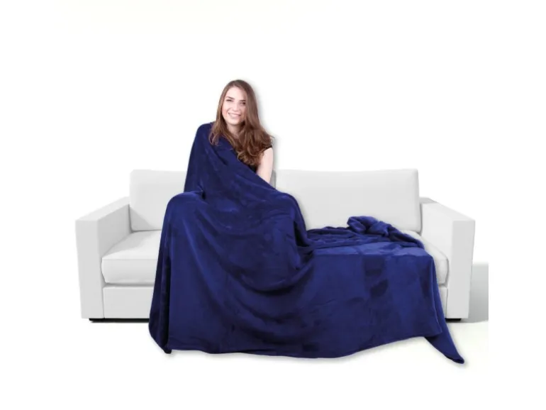 Bestgoodies Mikrofaser Decke Blau Mittelblau 80 x 120 cm