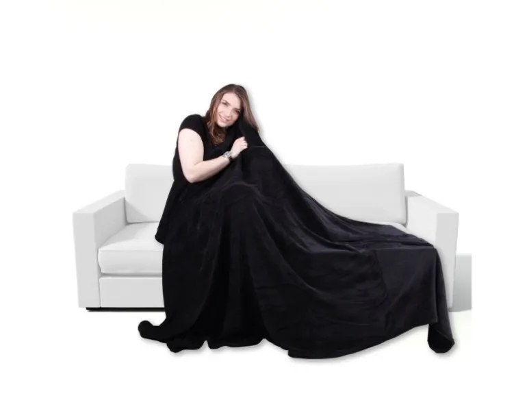 Bestgoodies Mikrofaser Decke Schwarz Jetblack 210 x 280 cm