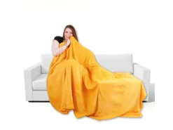 Bestgoodies Mikrofaser Decke Hellorange Marigold 70 x 100 cm