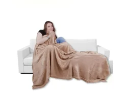 Bestgoodies Mikrofaser Decke Beige 220 x 240 cm
