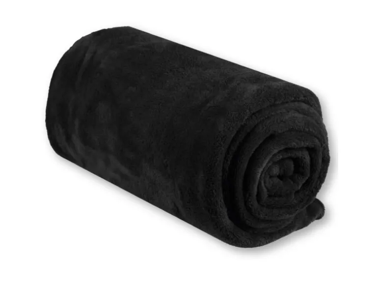 Bestgoodies Mikrofaser Decke Schwarz Jetblack 80 x 120 cm