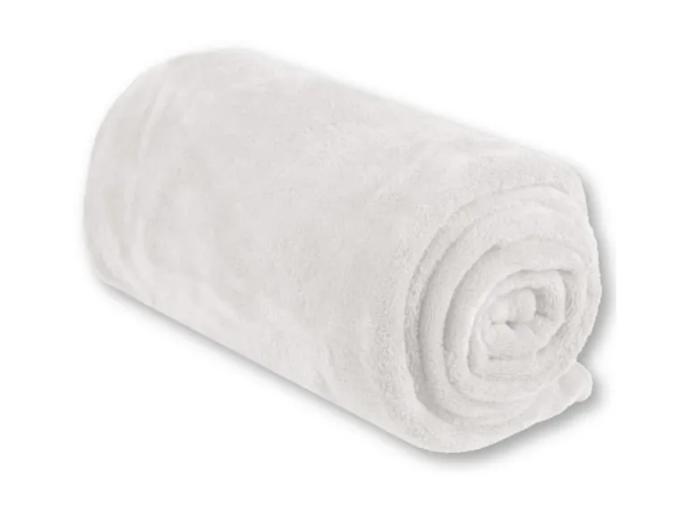 Bestgoodies Mikrofaser Decke Weiß Champagner 130 x 170 cm