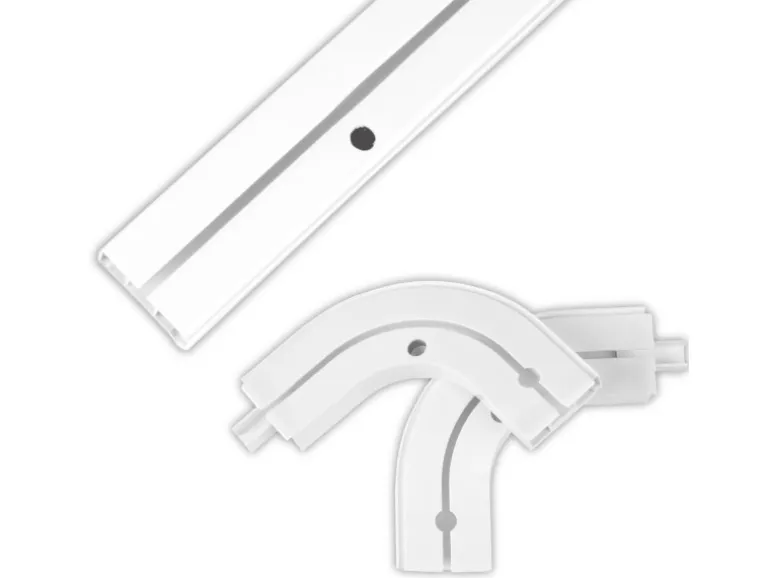 Bestlivings 180 cm Innenlaufschiene 1 Läufig & 2er Set Rundbogen / 2 x 90 cm
