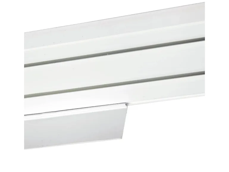 Bestlivings 240 cm Vorhangschiene mit Blende 2 Lauf Grau / 2 x 120 cm