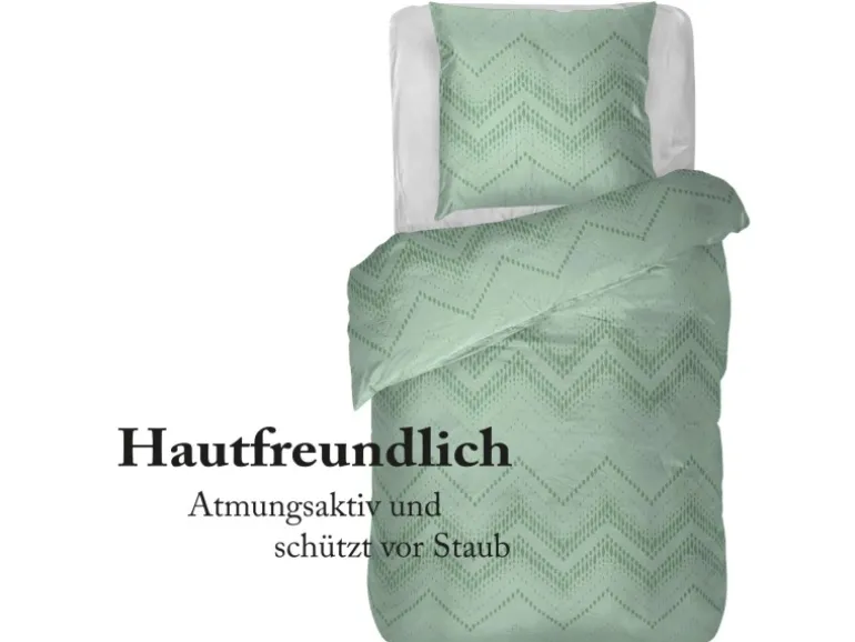 Bestlivings Bettwäsche Renforce 80 x 80 cm & 135 x 200 cm ZickZack Mint