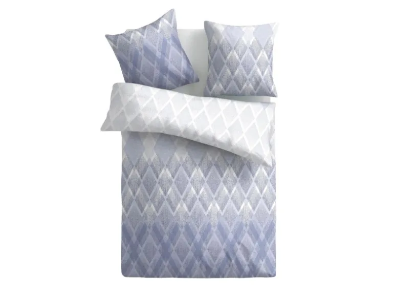 Bestlivings Bettwäsche Satin 80 x 80 cm & 135 x 200 cm Raute Blau