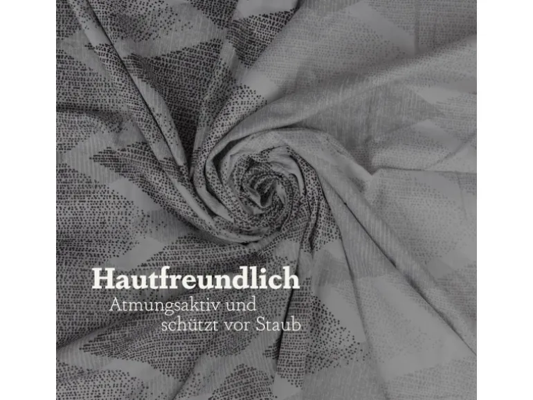 Bestlivings Bettwäsche Satin 80 x 80 cm & 135 x 200 cm Raute Grau