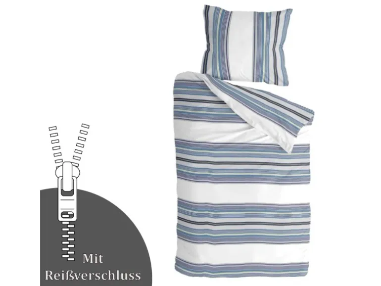 Bestlivings Bettwäsche-Set 135 x 200 cm Two Ways White&Blue