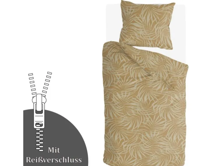 Bestlivings Bettwäsche-Set 135 x 200 cm Sunny Palms Yellow
