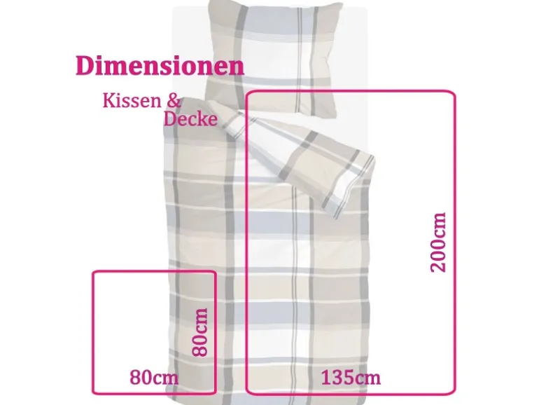 Bestlivings Bettwäsche-Set 135 x 200 cm Big Squares Zand