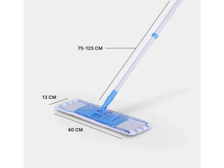 Bestlivings Bodenwischer Komplett Set Mikrofaser Blau Weiß