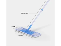 Bestlivings Bodenwischer Set Mikrofaser Blau Weiß Inkl. 4 Ersatzbezüge Blau