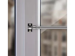 Bestlivings Cafehausstangen Glänzend Silber 75 bis 125 cm & Klemmträger