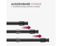 Bestlivings Cafehausstangen Schwarz 125 bis 225 cm & Klemmträger