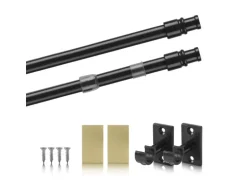 Bestlivings Cafehausstangen Schwarz 125 bis 225 cm