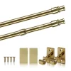 Bestlivings Cafehausstangen Messing Gold 50 bis 75 cm & Klemmträger