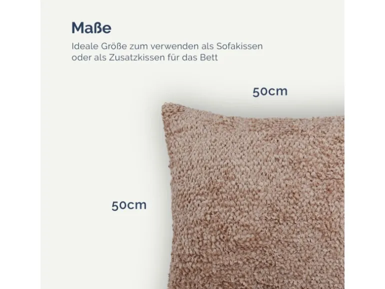 Bestlivings Dekokissen Chenille 50 x 50 cm Beige