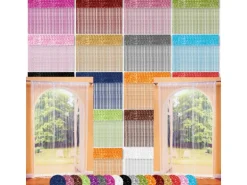 Bestlivings 2er Pack Fadenvorhang Fadengardine Gardine Vorhang 90 cm x 240 cm Anthrazit
