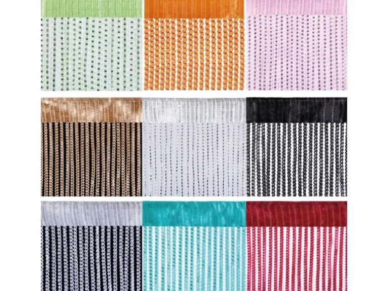 Bestlivings Fadenvorhand Fadengardine Vorhang Gardine Silber 300 cm x 250 cm