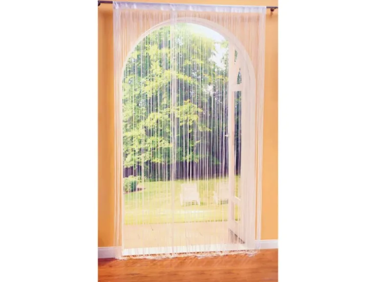 Bestlivings Fadenvorhang Fadengardine Gardine Vorhang 140 cm x 240 cm Weiß