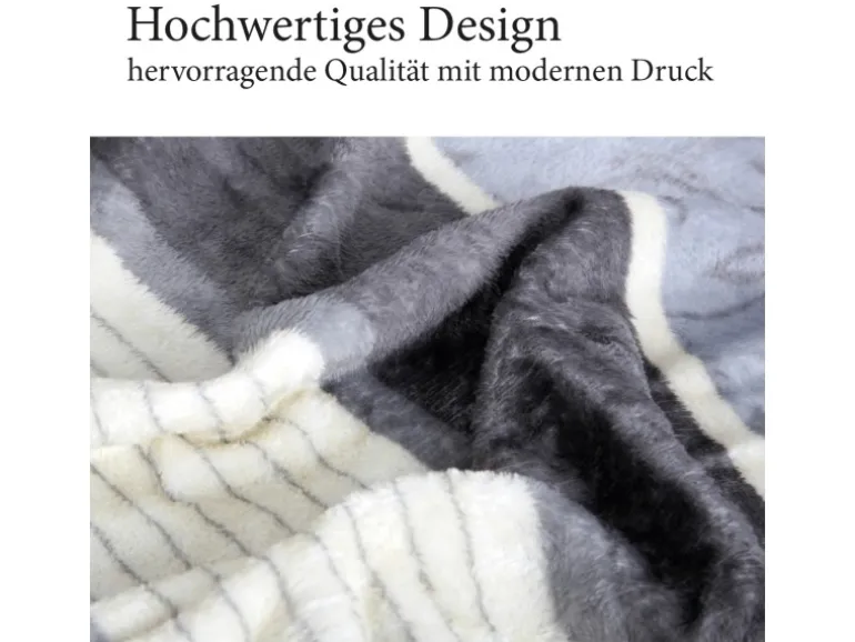 Bestlivings Flanell Kuscheldecke Soft Touch 130 x 170 Bella Casa Hellgrau Ranke