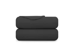 Bestlivings Fleecedecke Mit Kedernaht 130 x 170 cm Schwarz