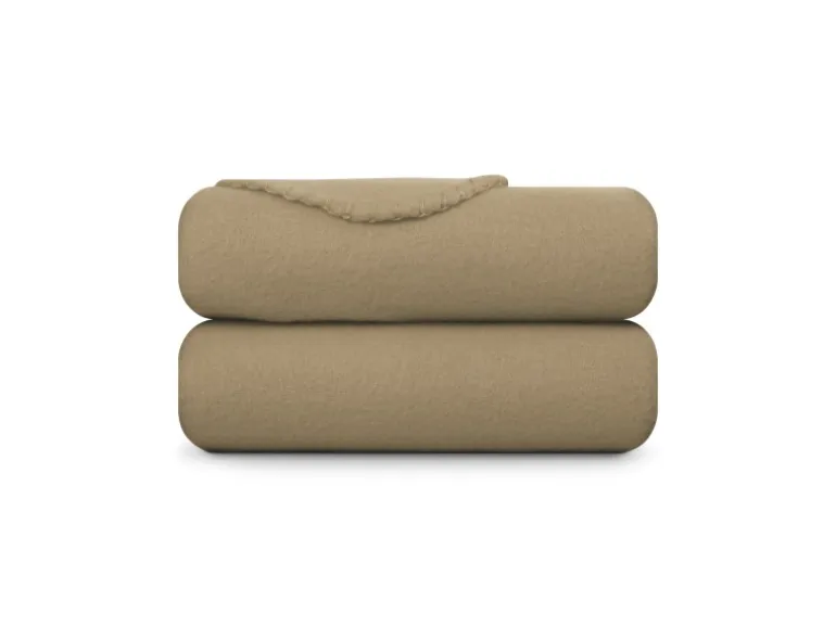 Bestlivings Fleecedecke Mit Kedernaht 130 x 170 cm Taupe