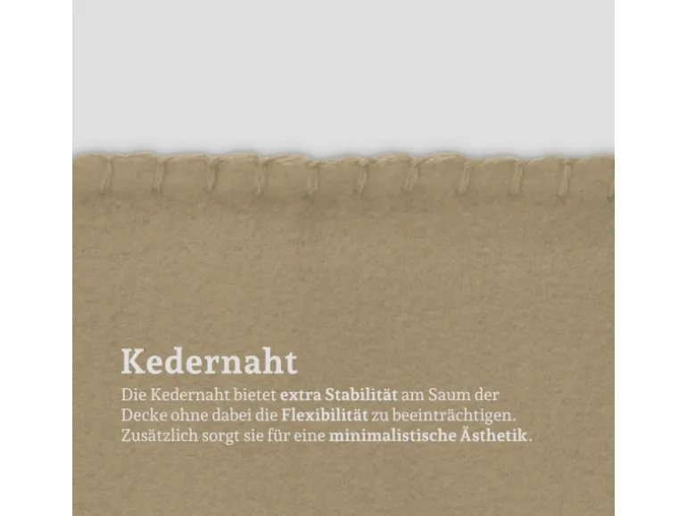 Bestlivings Fleecedecke Mit Kedernaht 130 x 170 cm Taupe